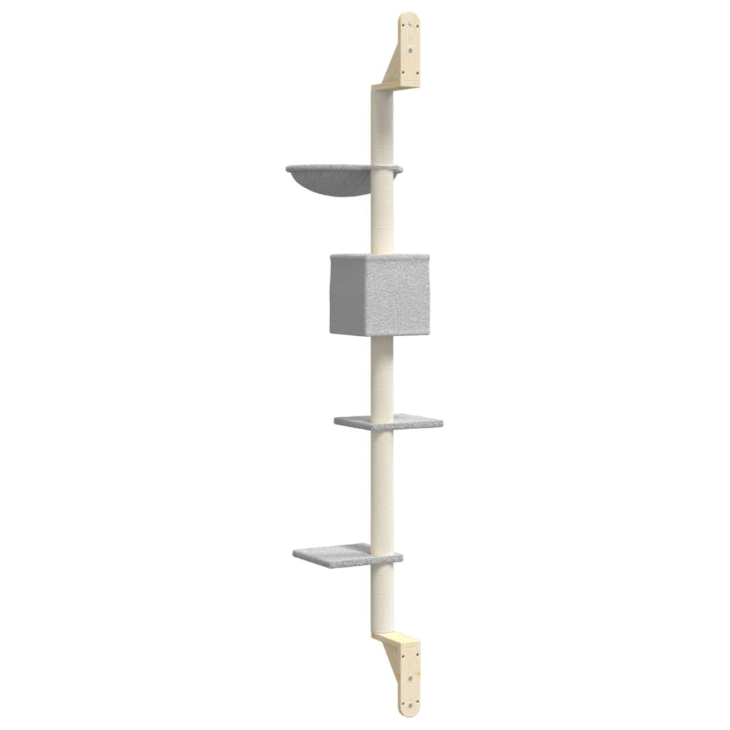 világosszürke falra szerelhető kaparófa 187 cm