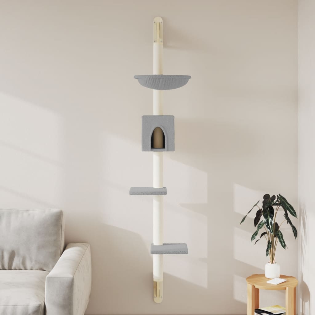 világosszürke falra szerelhető kaparófa 187 cm