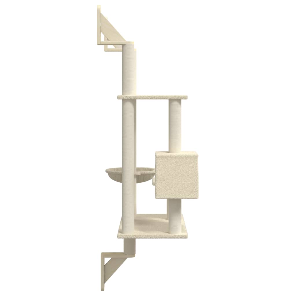krémszínű falra szerelhető kaparófa 153 cm