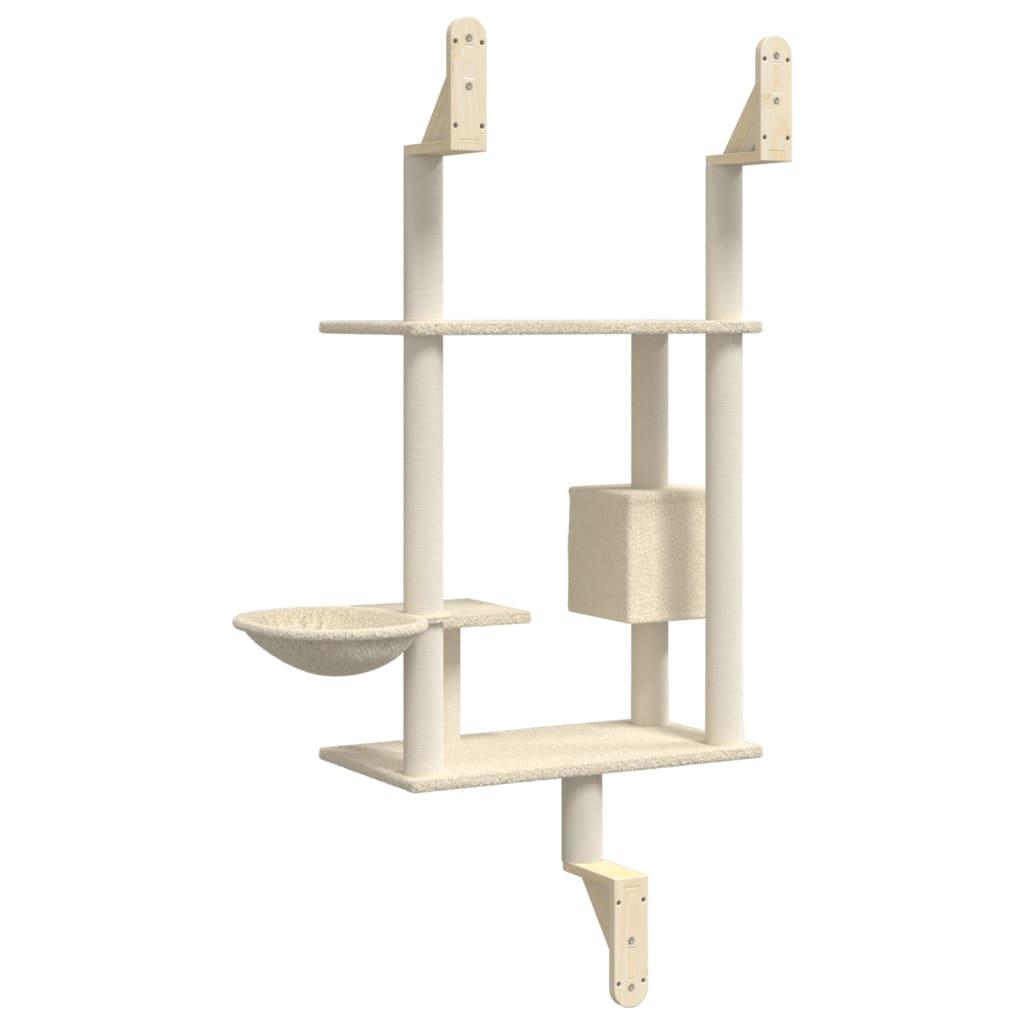 krémszínű falra szerelhető kaparófa 153 cm