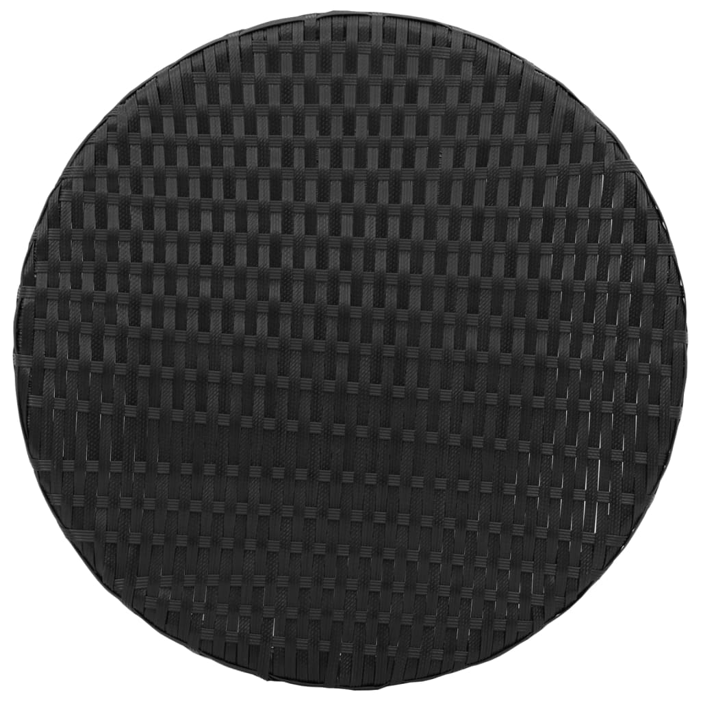 3 részes fekete polyrattan bisztrógarnitúra párnával