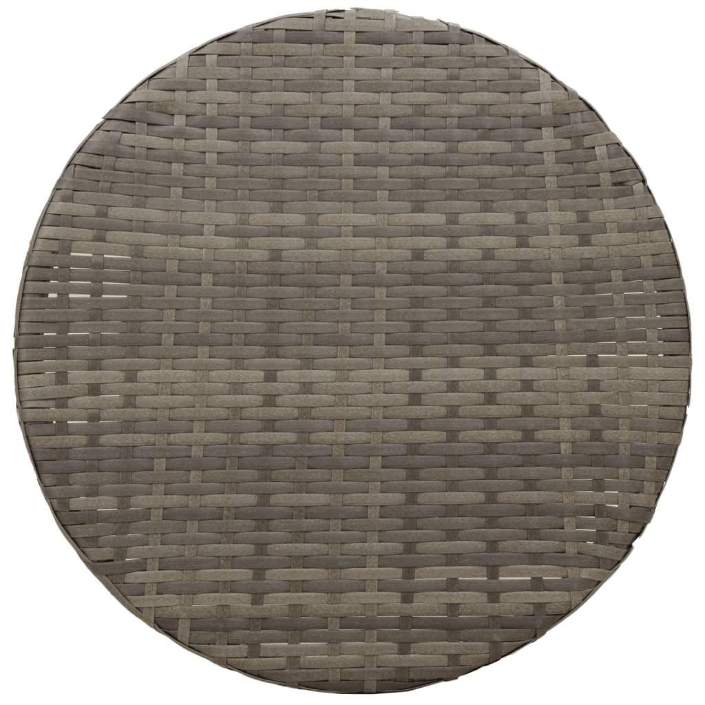 3 darabos szürke polyrattan bisztrógarnitúra párnákkal