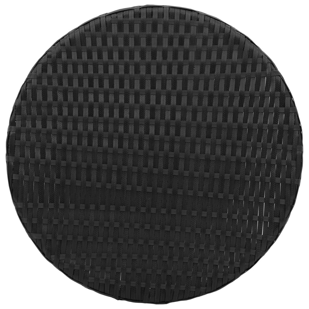 3 részes fekete polyrattan bisztrógarnitúra párnával