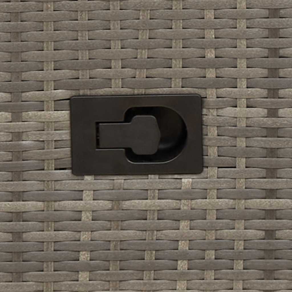 3 darabos szürke polyrattan bisztrógarnitúra párnákkal