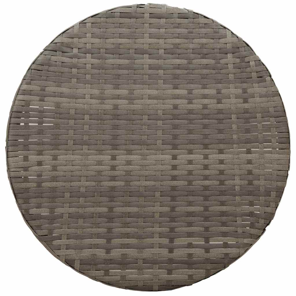 3 darabos szürke polyrattan bisztrógarnitúra párnákkal