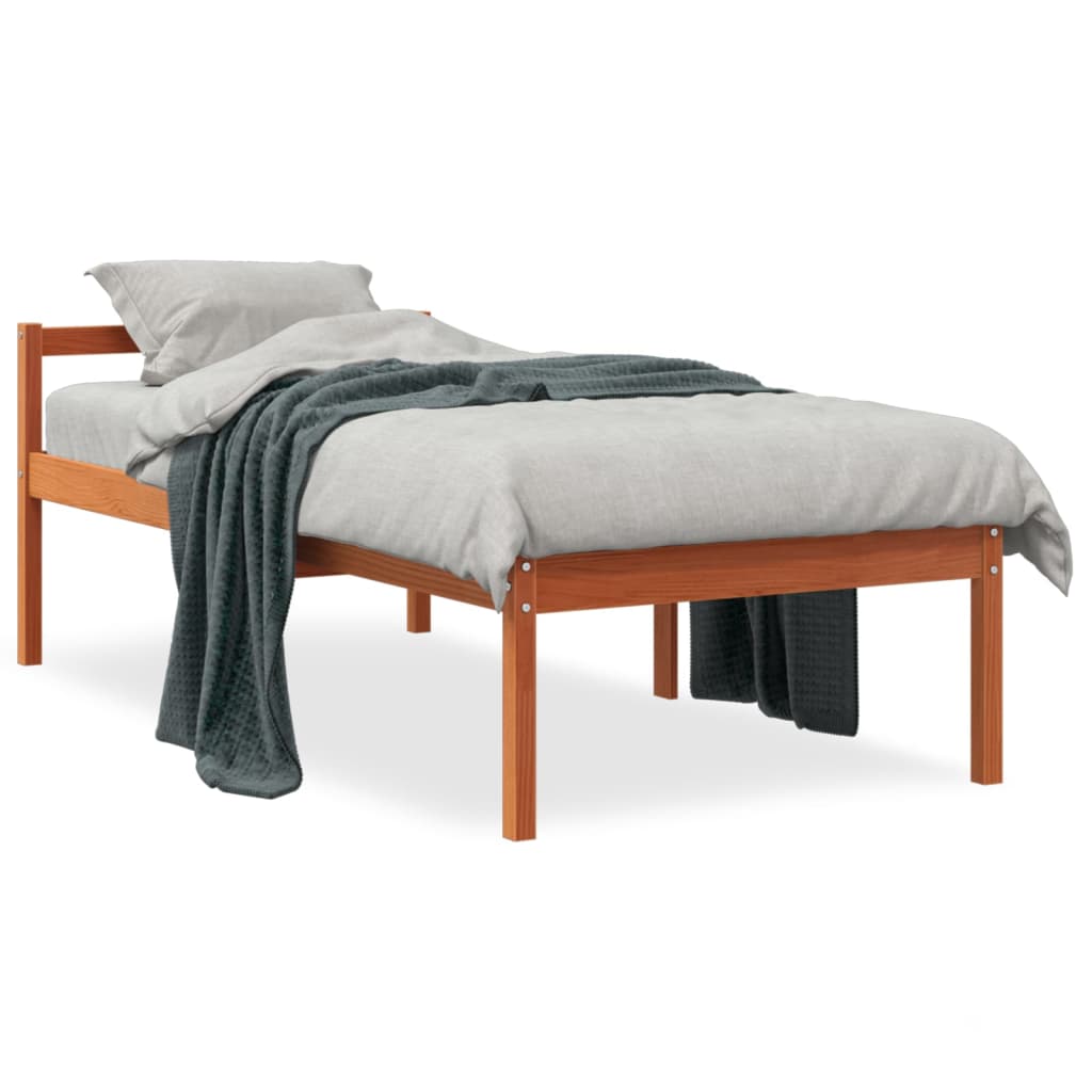 viaszbarna tömör fenyőfa időseknek való ágy 90 x 200 cm
