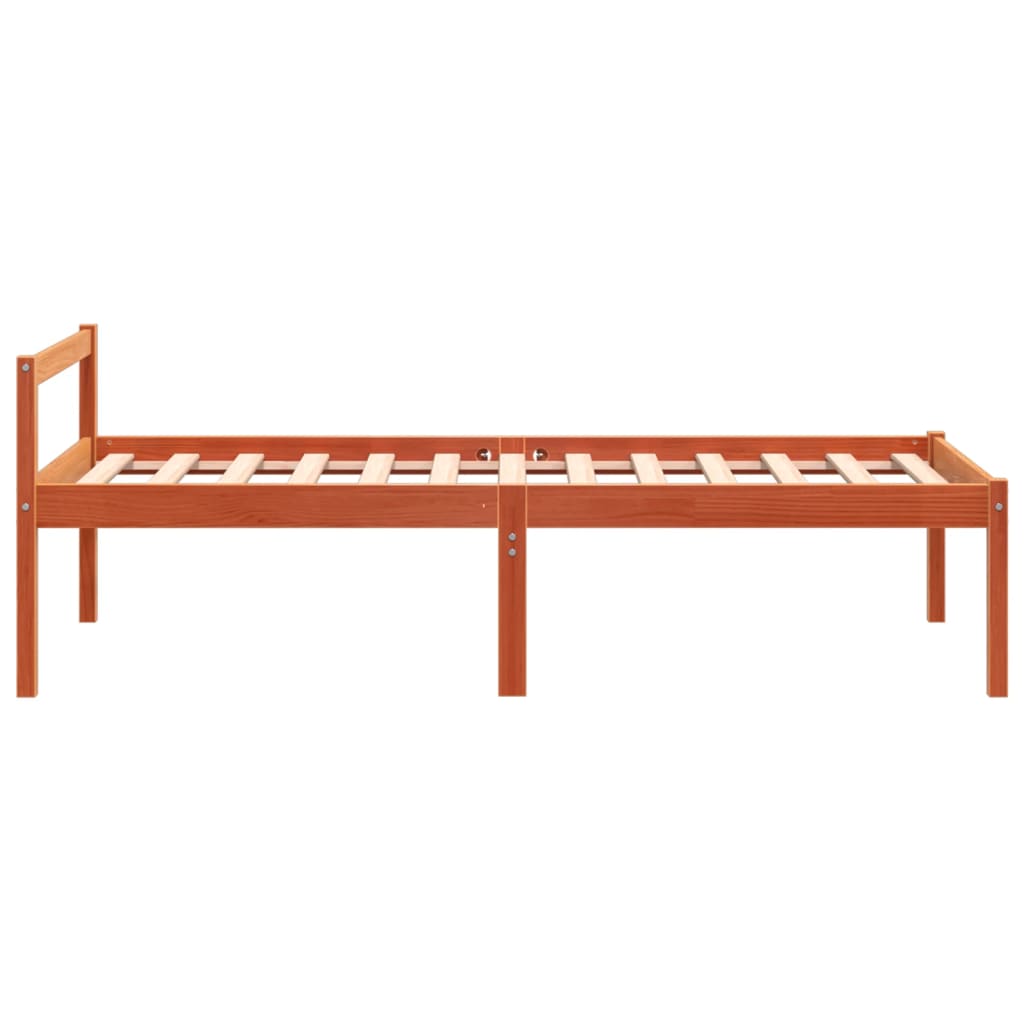 viaszbarna tömör fenyőfa időseknek való ágy 90 x 200 cm