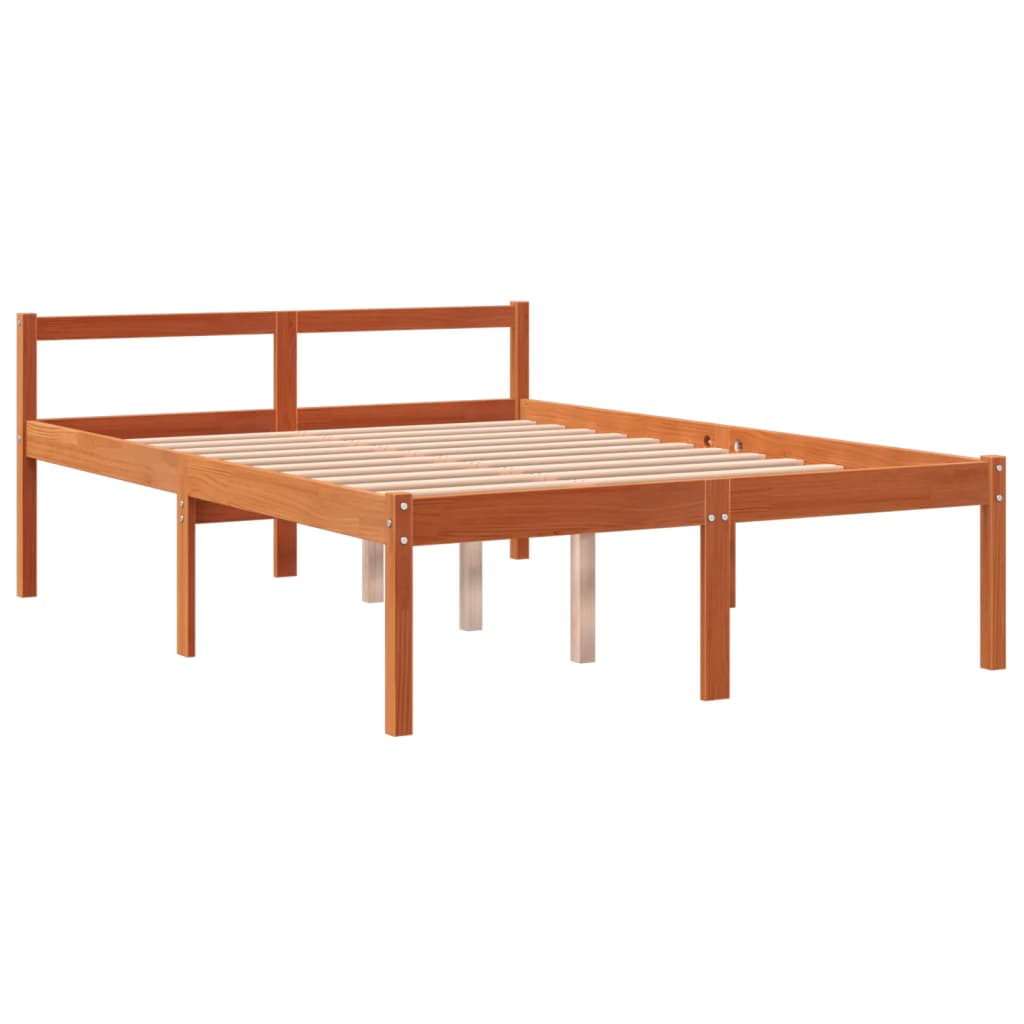 viaszbarna tömör fenyőfa időseknek való ágy 120 x 200 cm