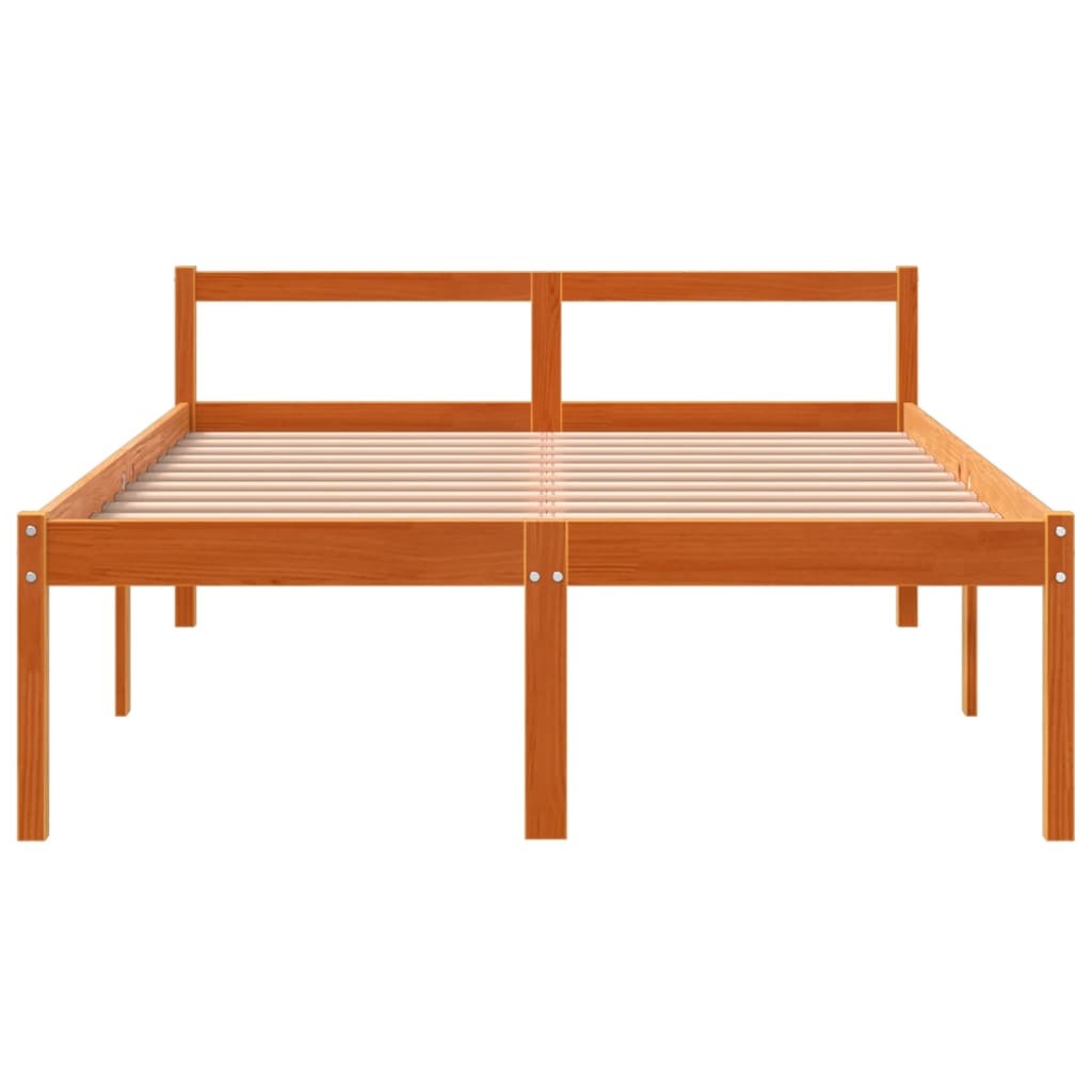viaszbarna tömör fenyőfa időseknek való ágy 120 x 200 cm