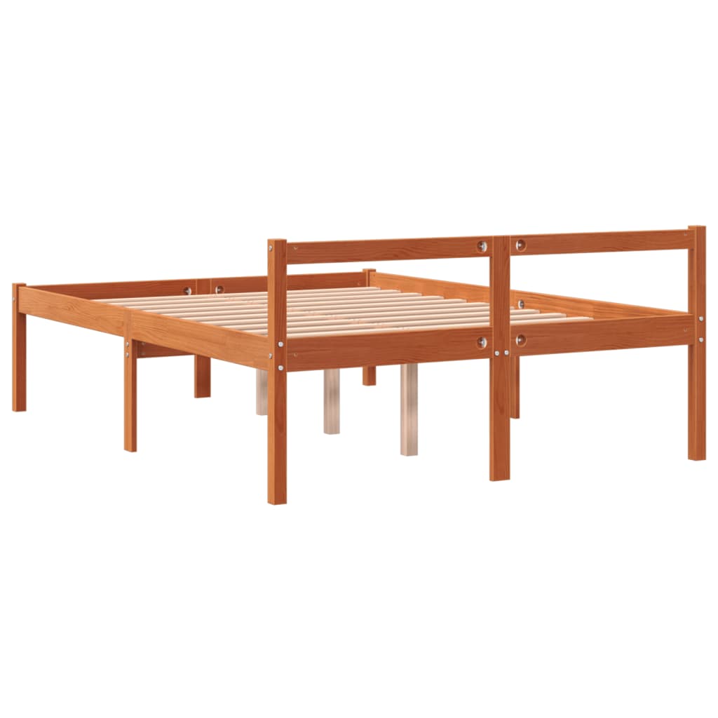 viaszbarna tömör fenyőfa időseknek való ágy 120 x 200 cm