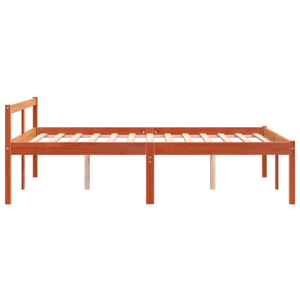 viaszbarna tömör fenyőfa időseknek való ágy 140 x 200 cm