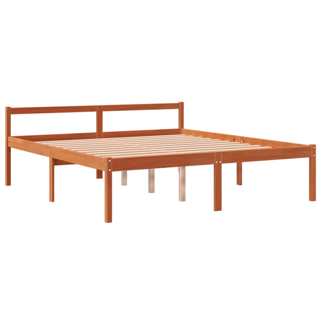 viaszbarna tömör fenyőfa időseknek való ágy 150 x 200 cm