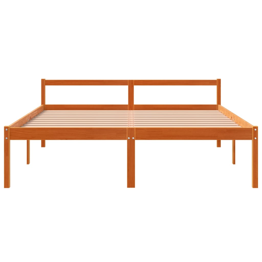 viaszbarna tömör fenyőfa időseknek való ágy 150 x 200 cm