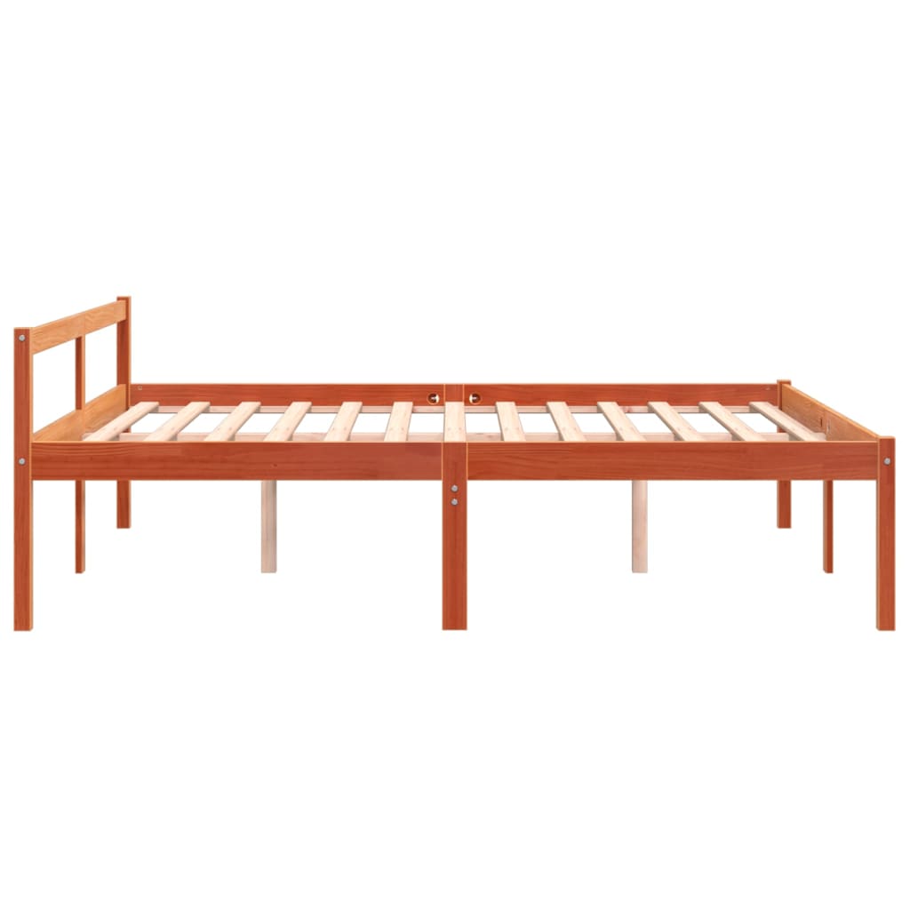 viaszbarna tömör fenyőfa időseknek való ágy 150 x 200 cm