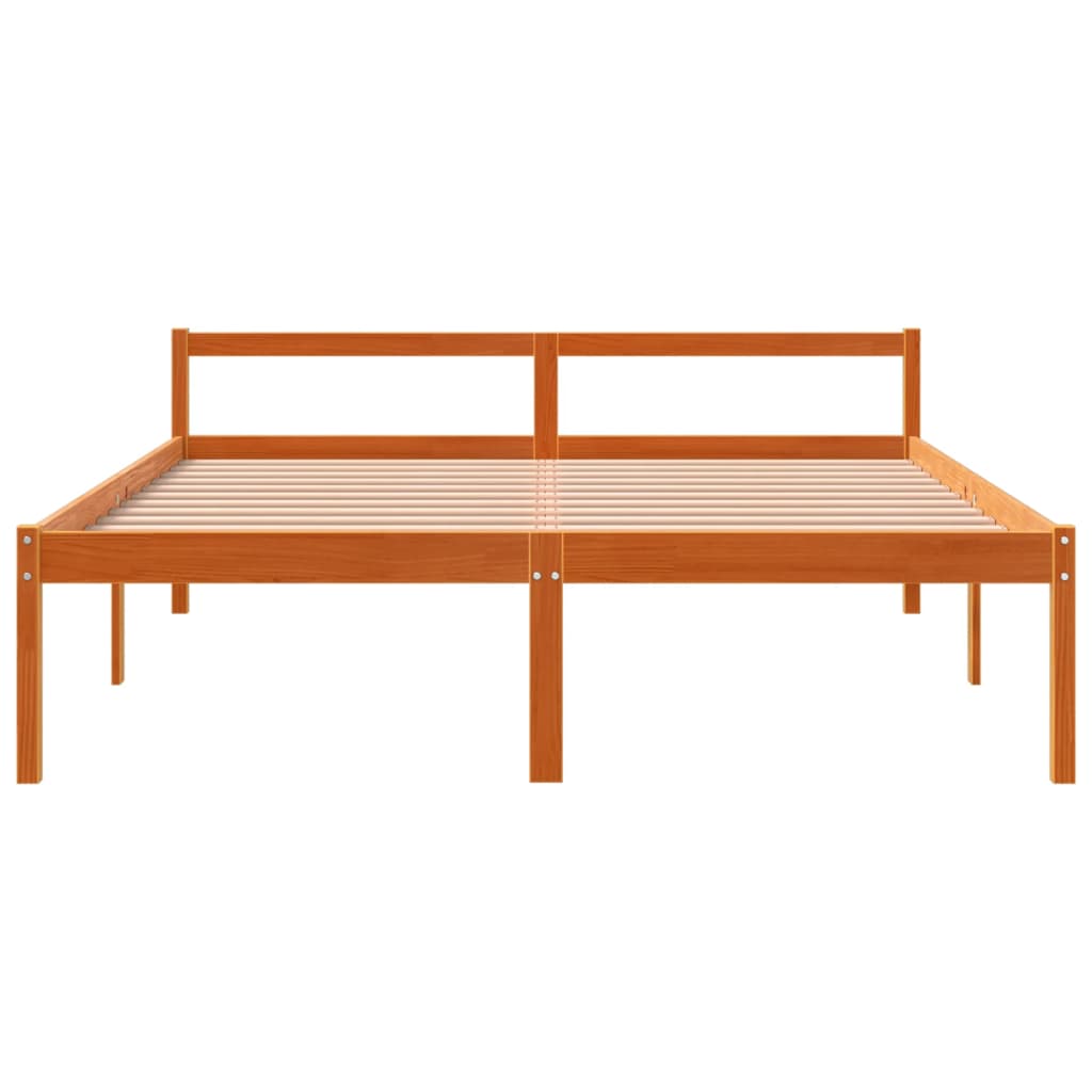 viaszbarna tömör fenyőfa időseknek való ágy 160 x 200 cm