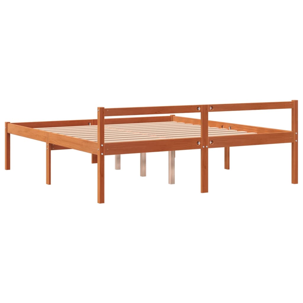 viaszbarna tömör fenyőfa időseknek való ágy 160 x 200 cm