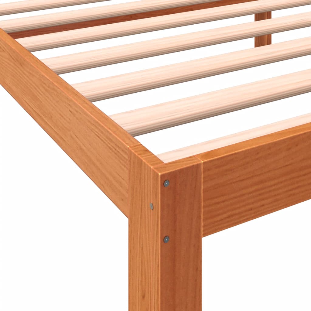 viaszbarna tömör fenyőfa ágy matrac nélkül 100 x 200 cm