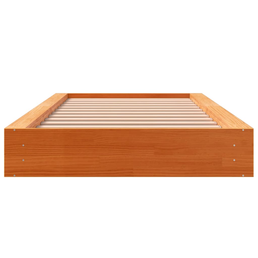 viaszbarna tömör fenyőfa ágy matrac nélkül 90 x 200 cm
