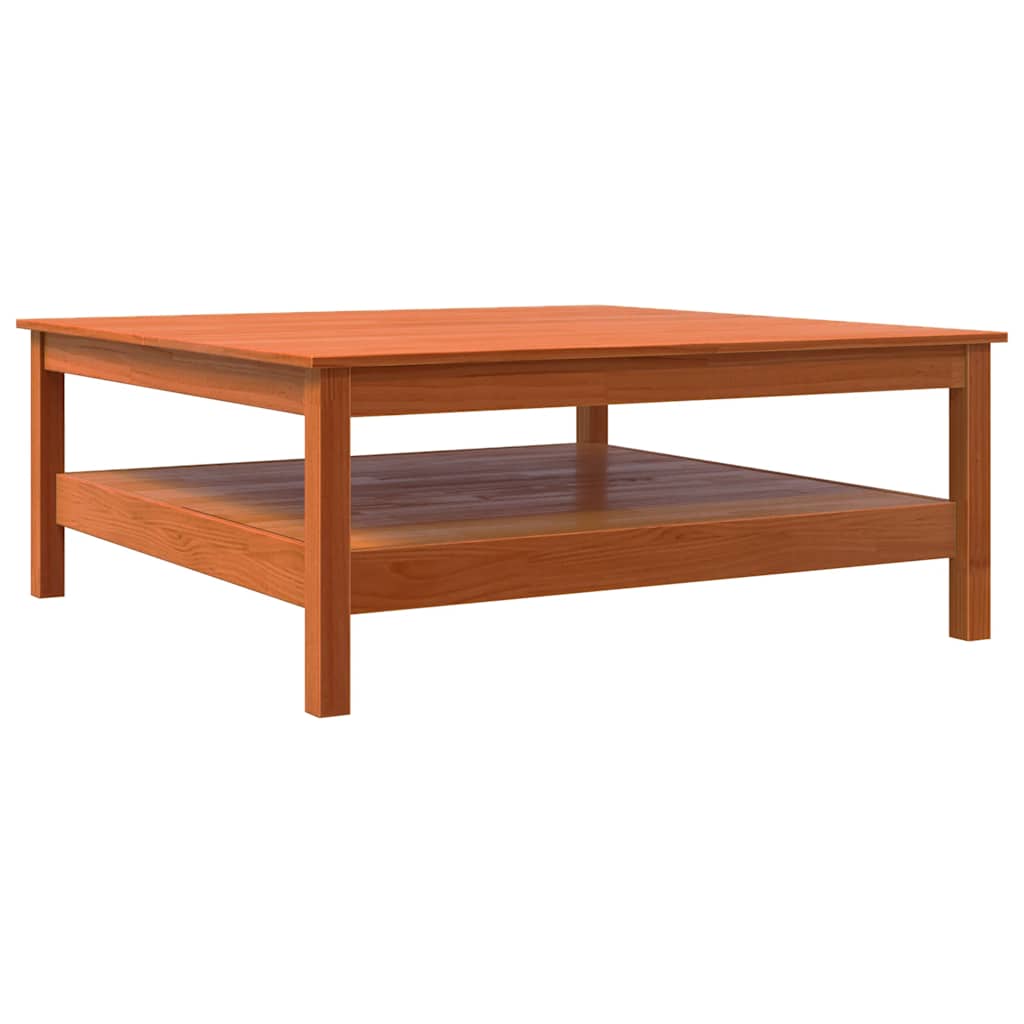 viaszbarna tömör fenyőfa dohányzóasztal 100 x 100 x 40 cm