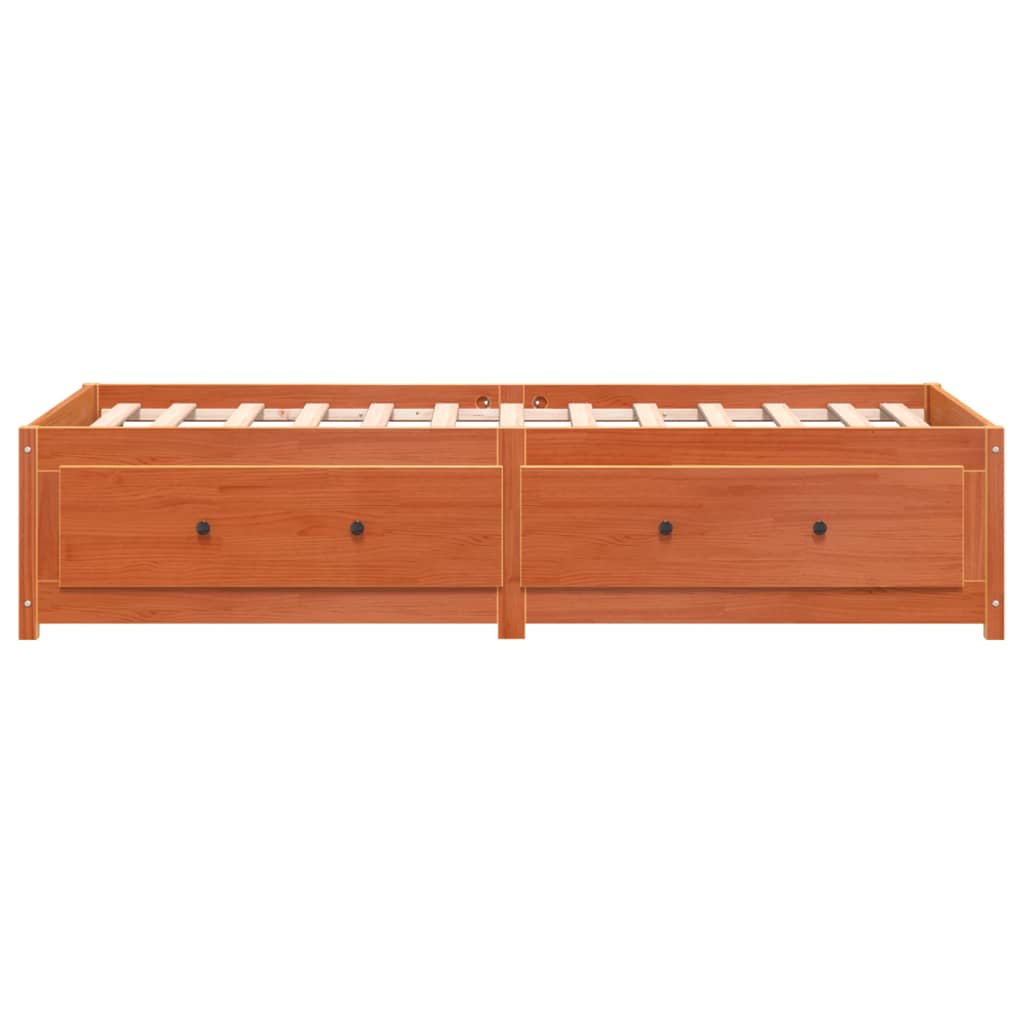 viaszbarna tömör fenyőfa kanapéágy matrac nélkül 90 x 190 cm