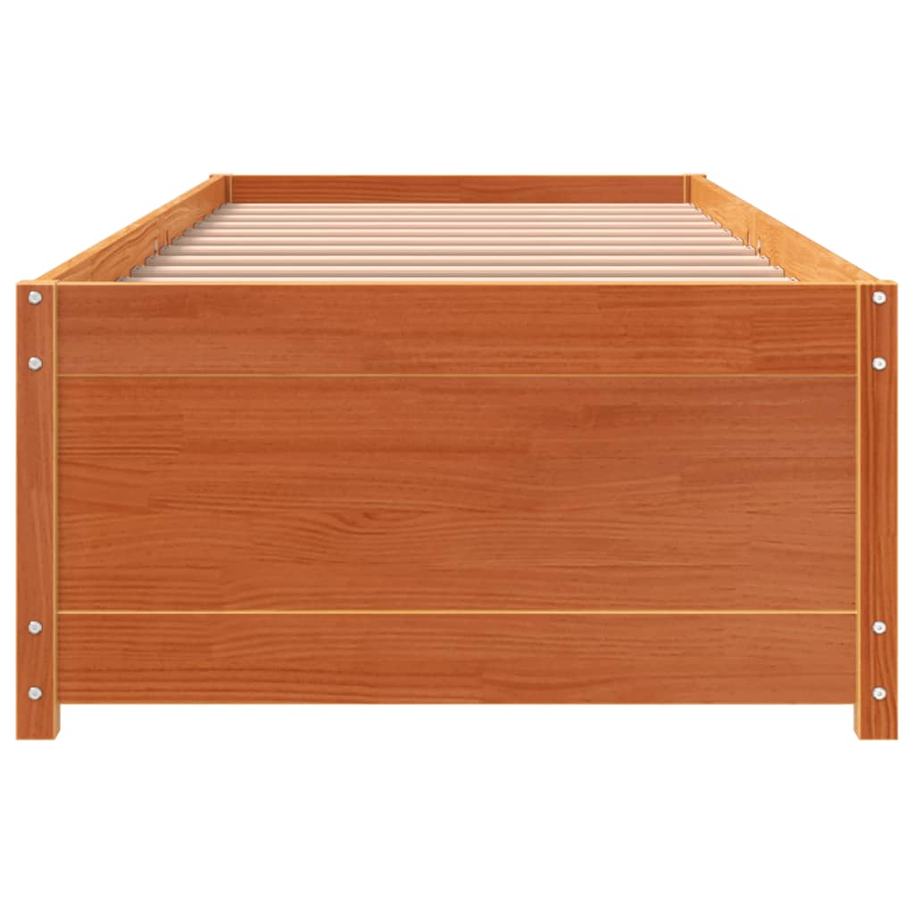 kanapéágy ágy matrac viaszbarna 75x190 cm tömör fa fenyőfa