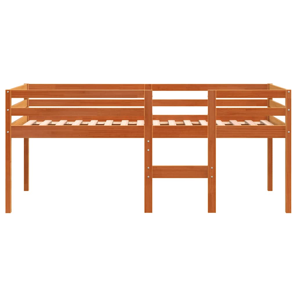 viaszbarna tömör fenyőfa magasított ágy 90 x 200 cm