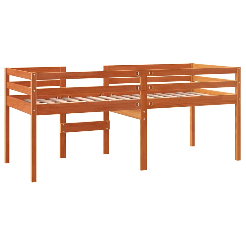 viaszbarna tömör fenyőfa magasított ágy 90 x 200 cm