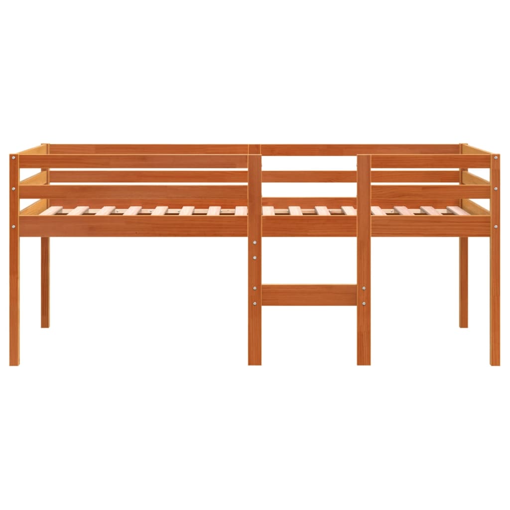 viaszbarna tömör fenyőfa magasított ágy 90x190 cm