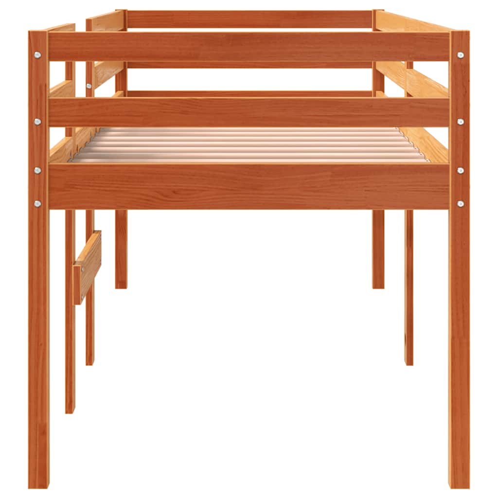 viaszbarna tömör fenyőfa magasított ágy 75x190 cm