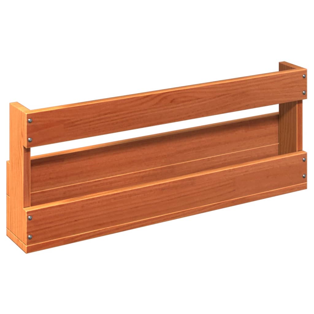 2 db viaszbarna tömör fenyőfa fali cipőtartó 59x8,5x23,5 cm