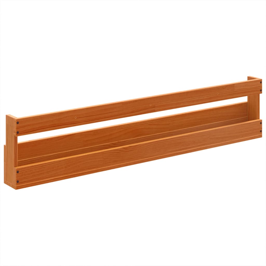 2 db viaszbarna tömör fenyőfa fali cipőtartó 110x8,5x23,5 cm