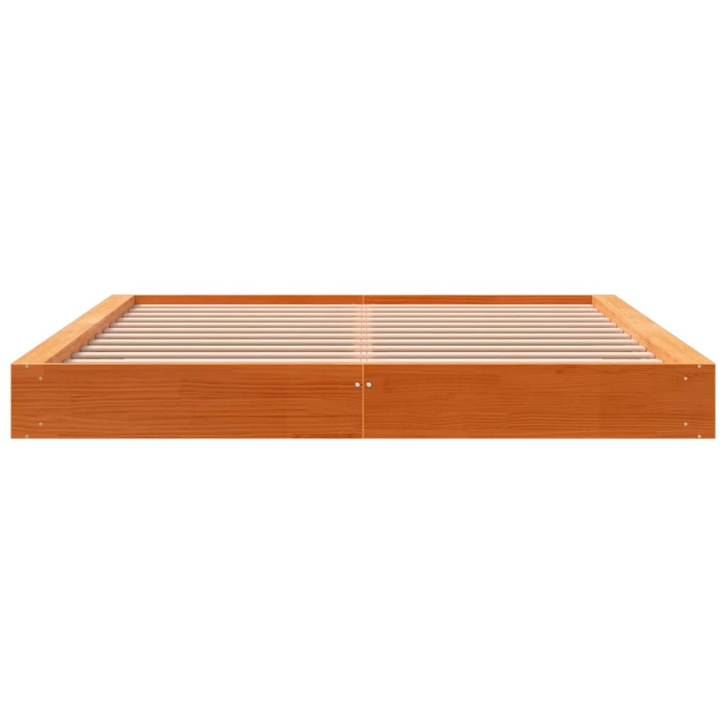 viaszbarna tömör fenyőfa ágy matrac nélkül 200 x 200 cm