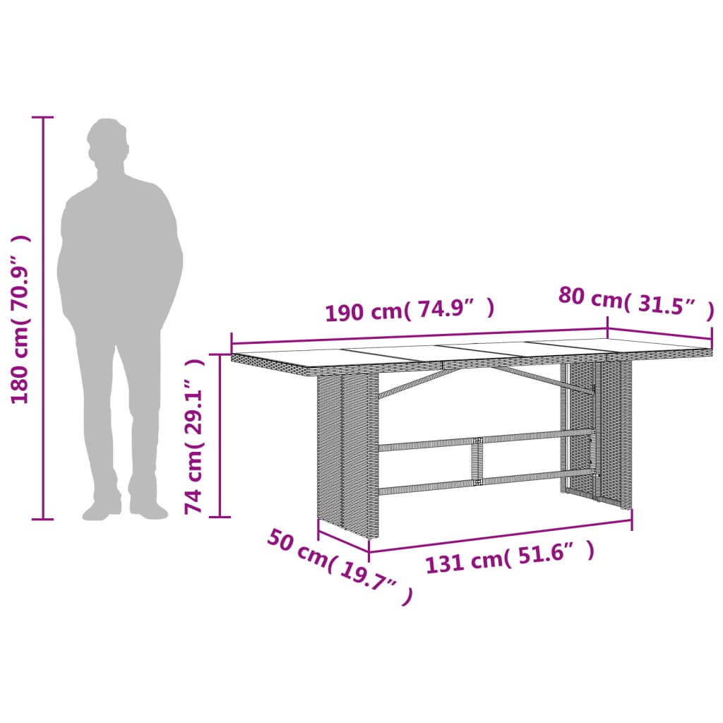7 részes szürke polyrattan kerti étkezőgarnitúra párnával