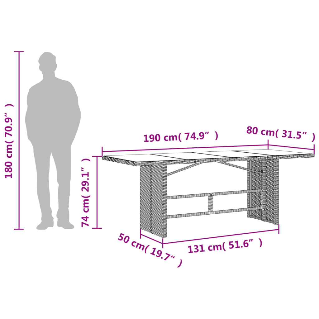 7 részes szürke polyrattan kerti étkezőgarnitúra párnával