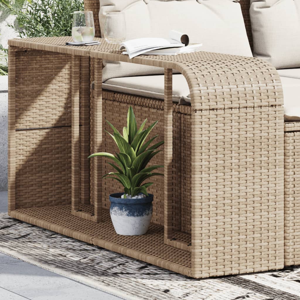 2 db bézs polyrattan tárolópolc