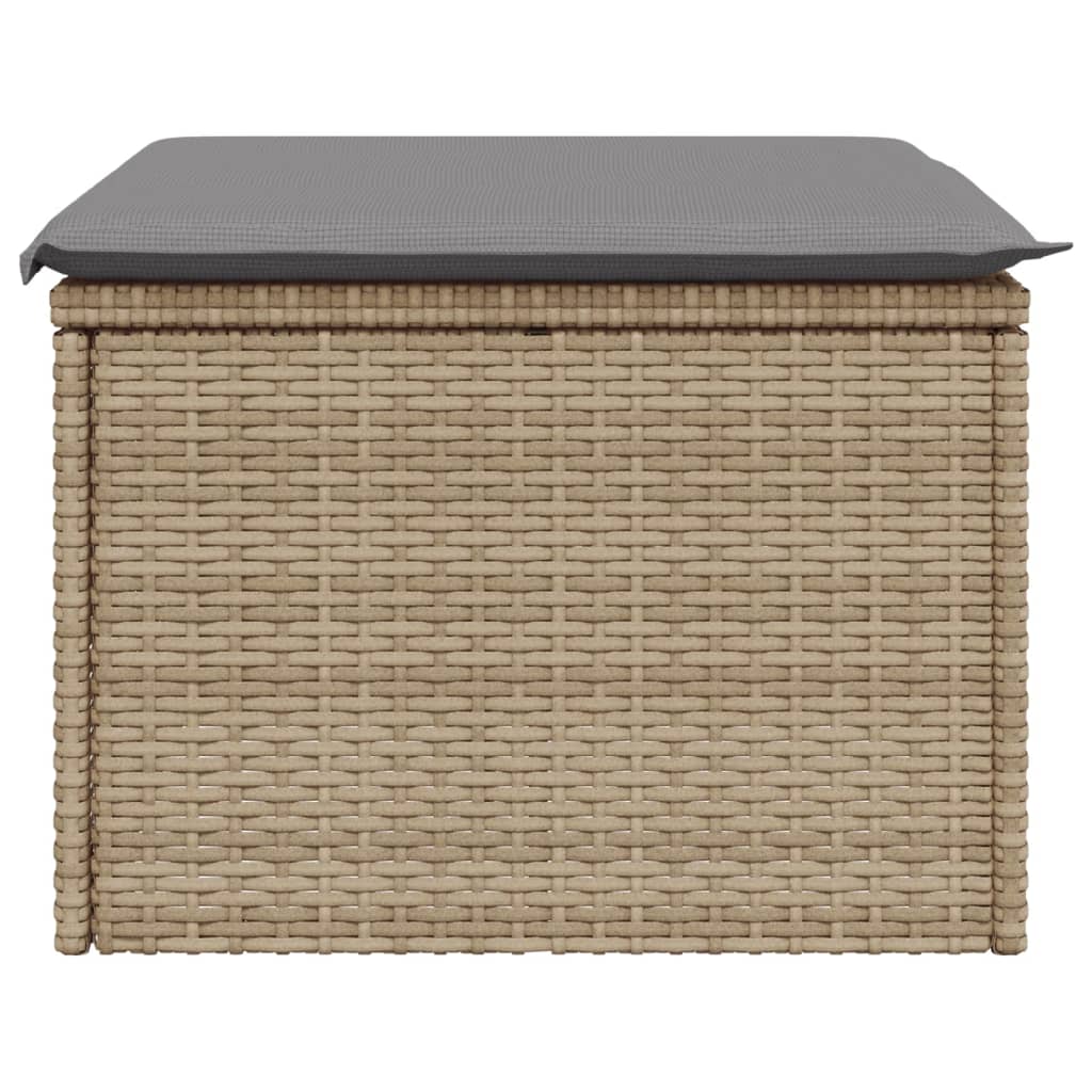 bézs polyrattan kerti szék párnával 55 x 55 x 37 cm