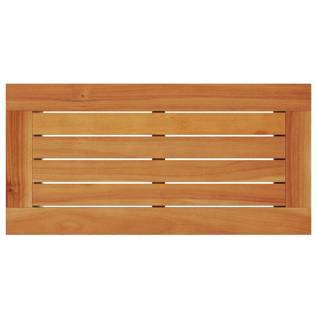 szürke polyrattan falapos kerti kisasztal 58 x 27,5 x 55 cm