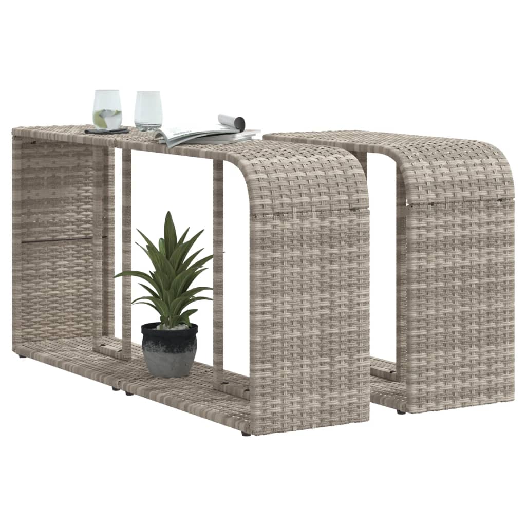 2 db világosszürke polyrattan tárolópolc