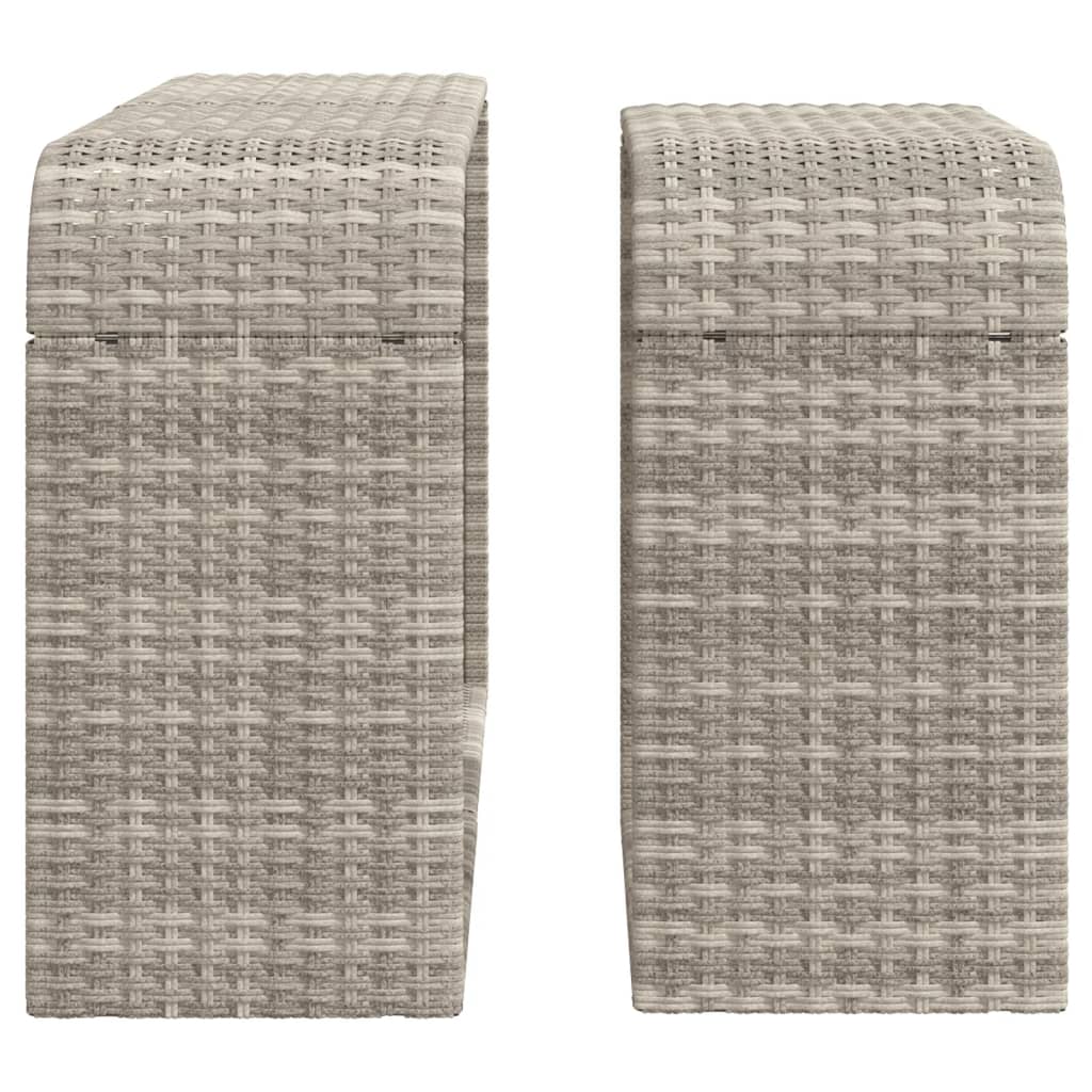 2 db világosszürke polyrattan tárolópolc