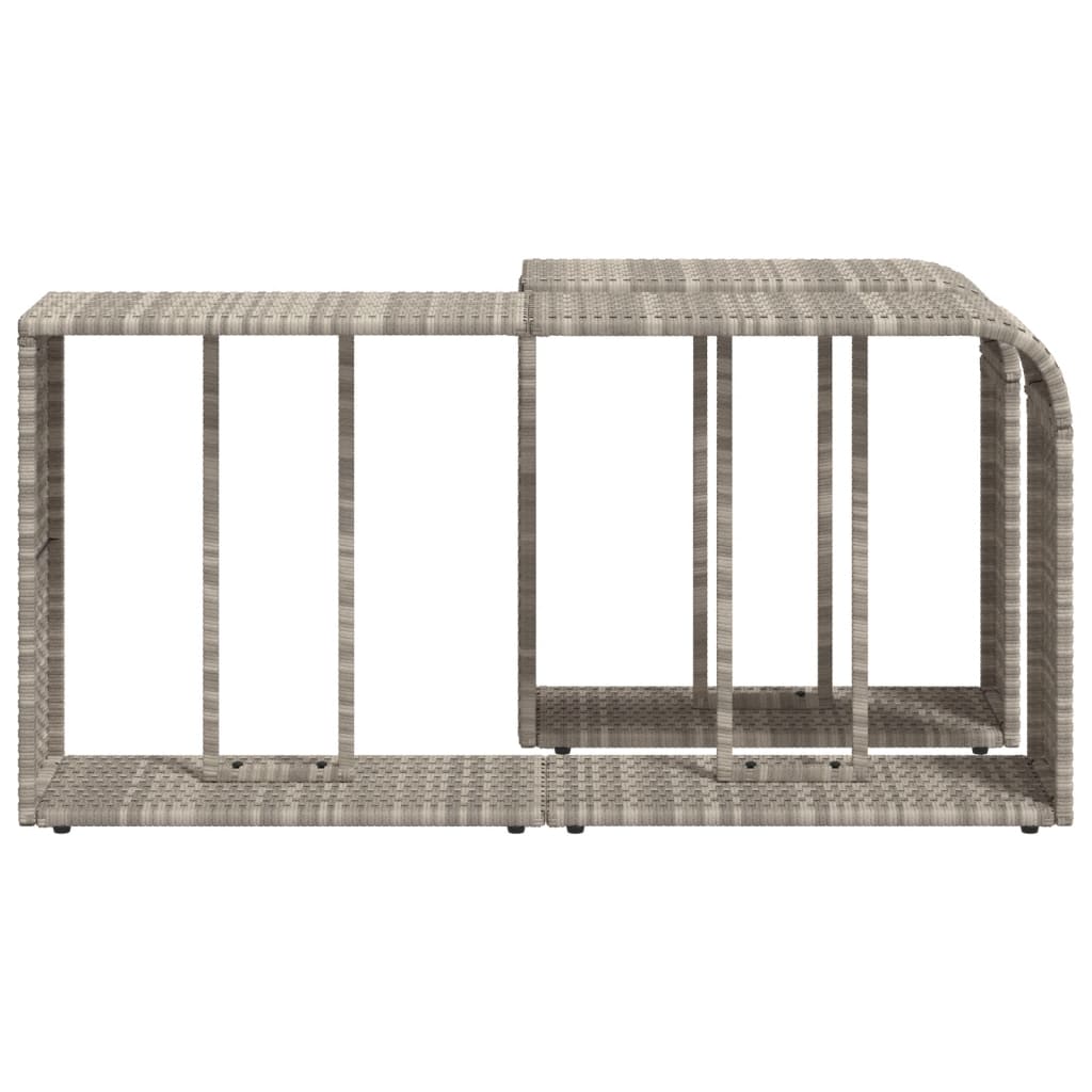 2 db világosszürke polyrattan tárolópolc