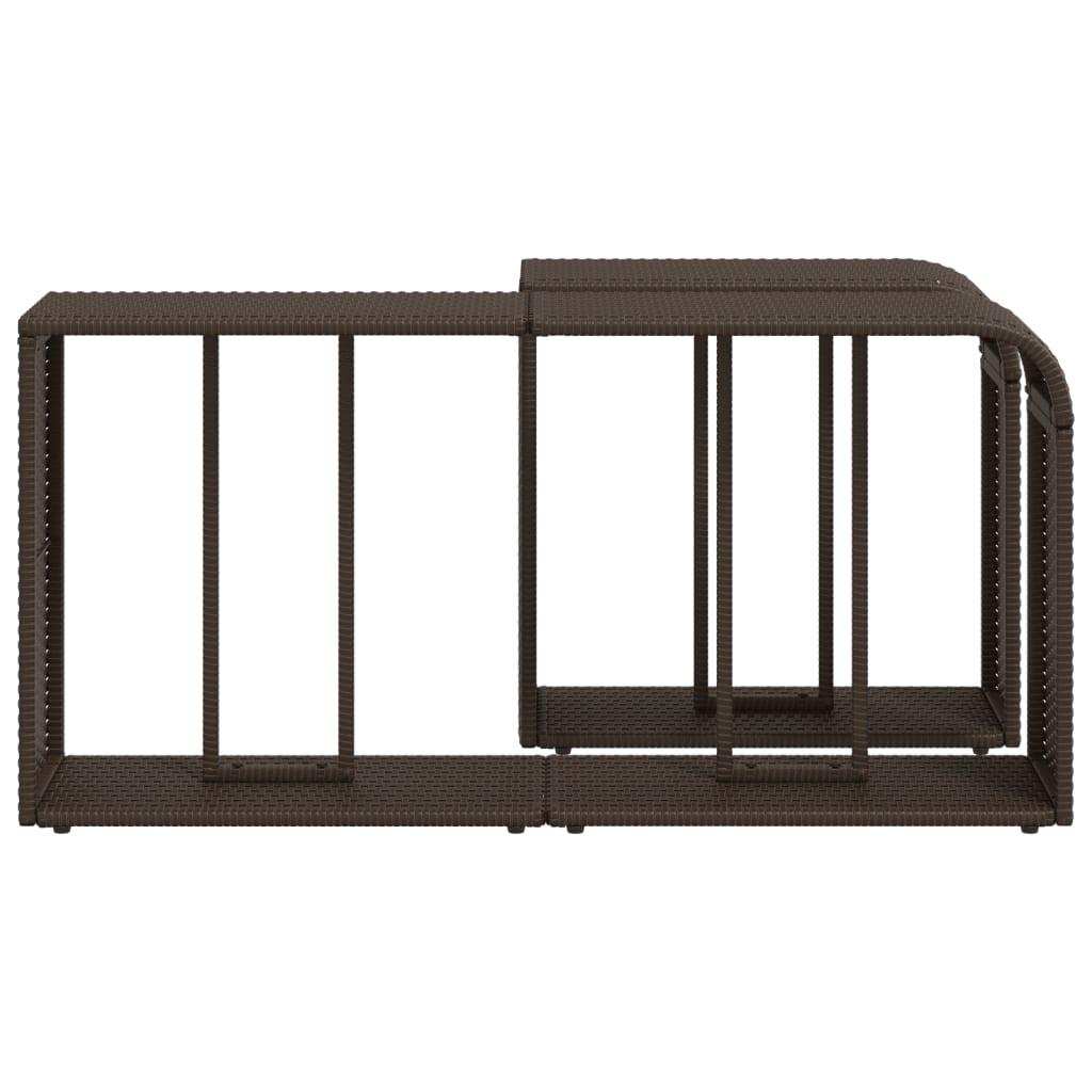 2 db barna polyrattan tárolópolc