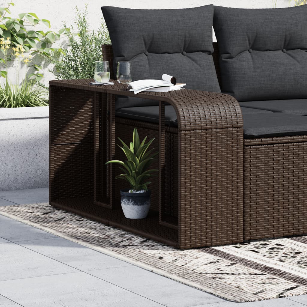 2 db barna polyrattan tárolópolc