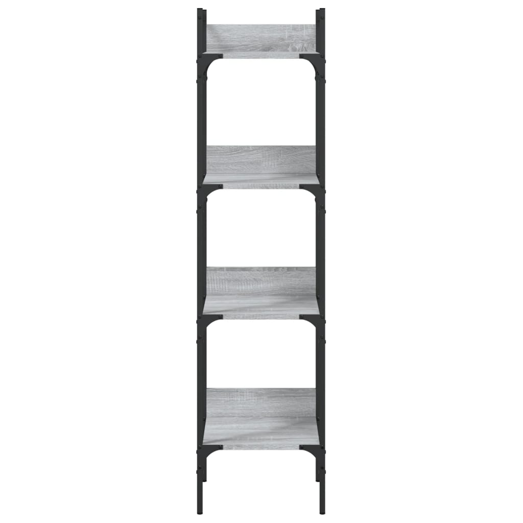 4 szintes szürke sonoma szerelt fa könyvespolc 35x30x138,5 cm