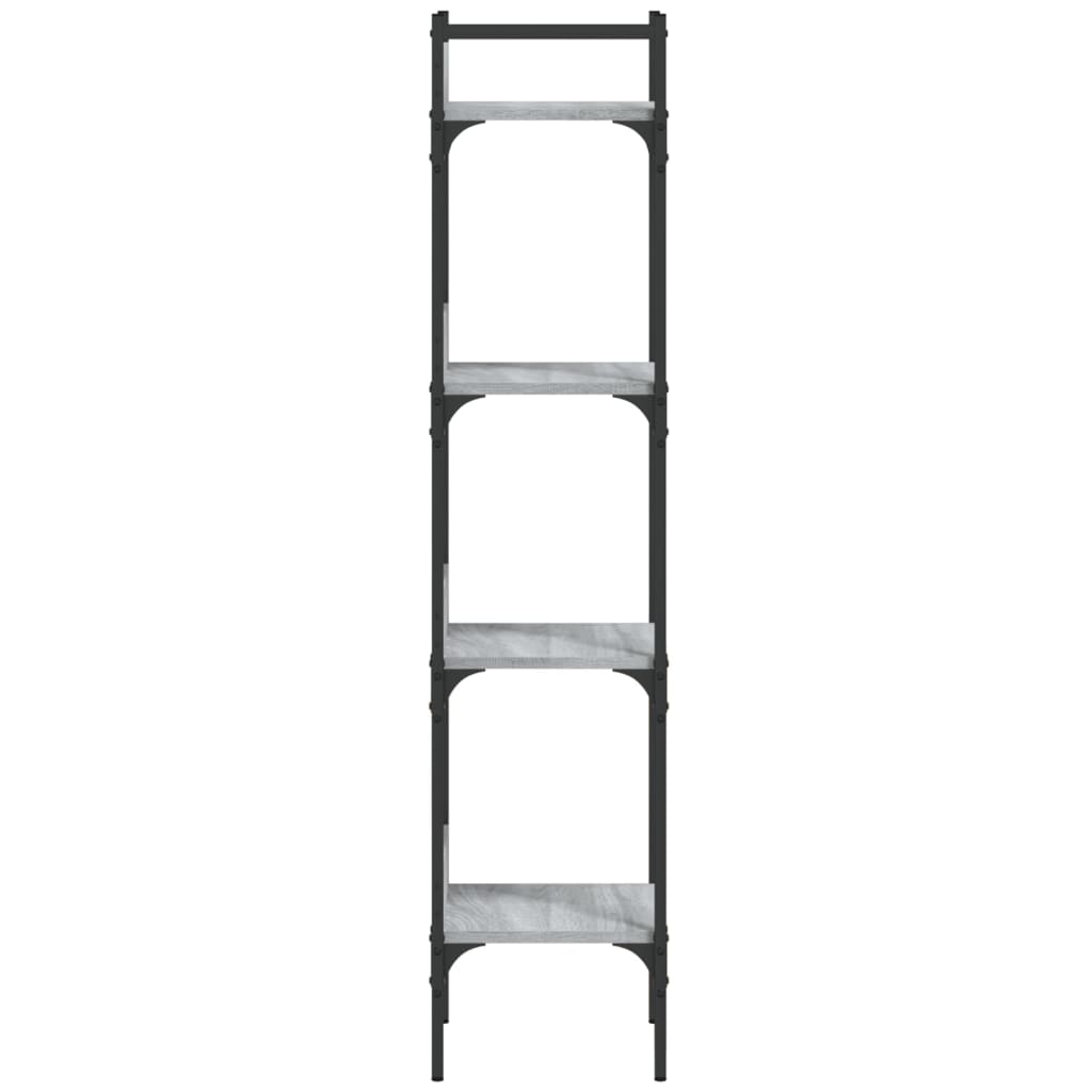 4 szintes szürke sonoma szerelt fa könyvespolc 35x30x138,5 cm