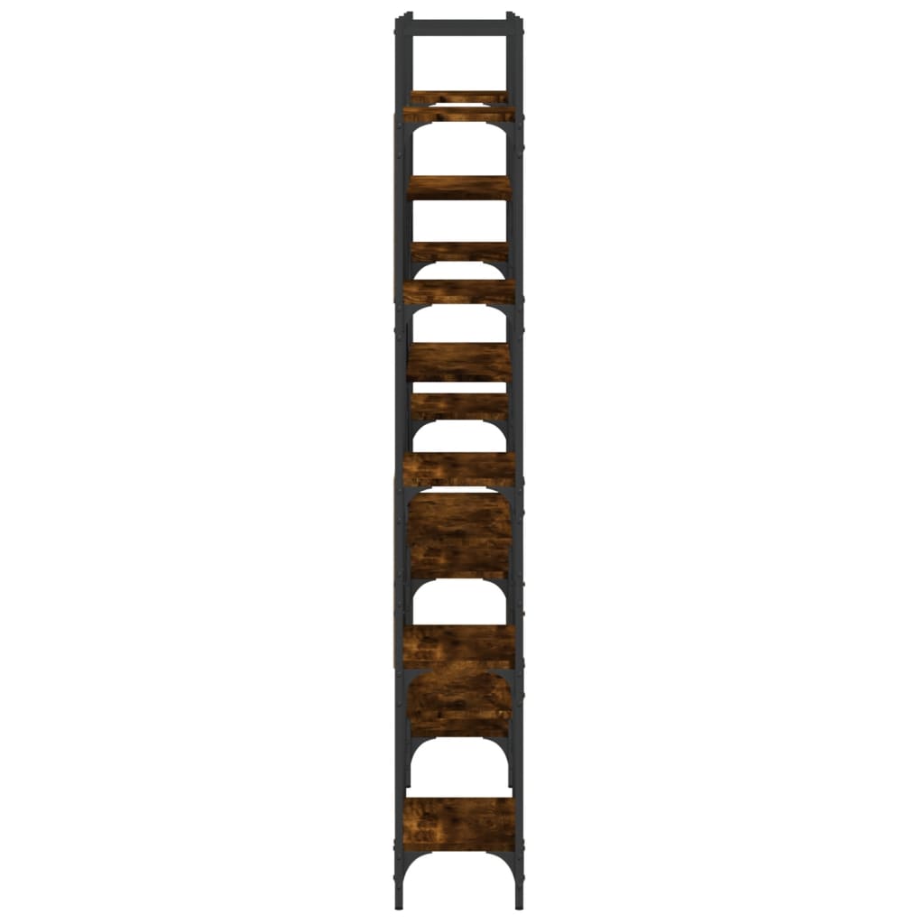 füstös tölgy színű szerelt fa könyvespolc 155,5 x 24 x 166,5 cm