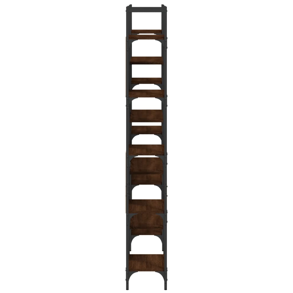 barna tölgy színű szerelt fa könyvespolc 155,5 x 24 x 166,5 cm