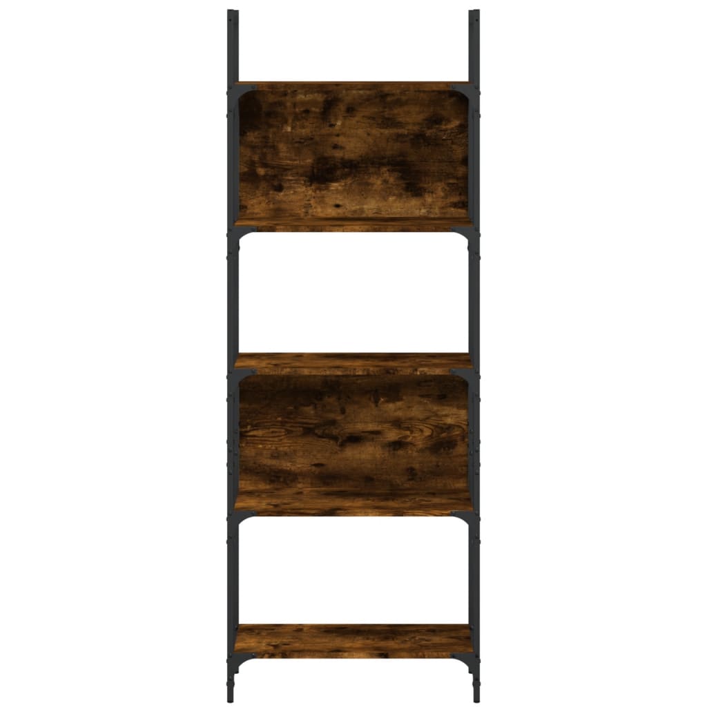 5 szintes füstös tölgy szerelt fa könyvespolc 60,5x24x166,5 cm