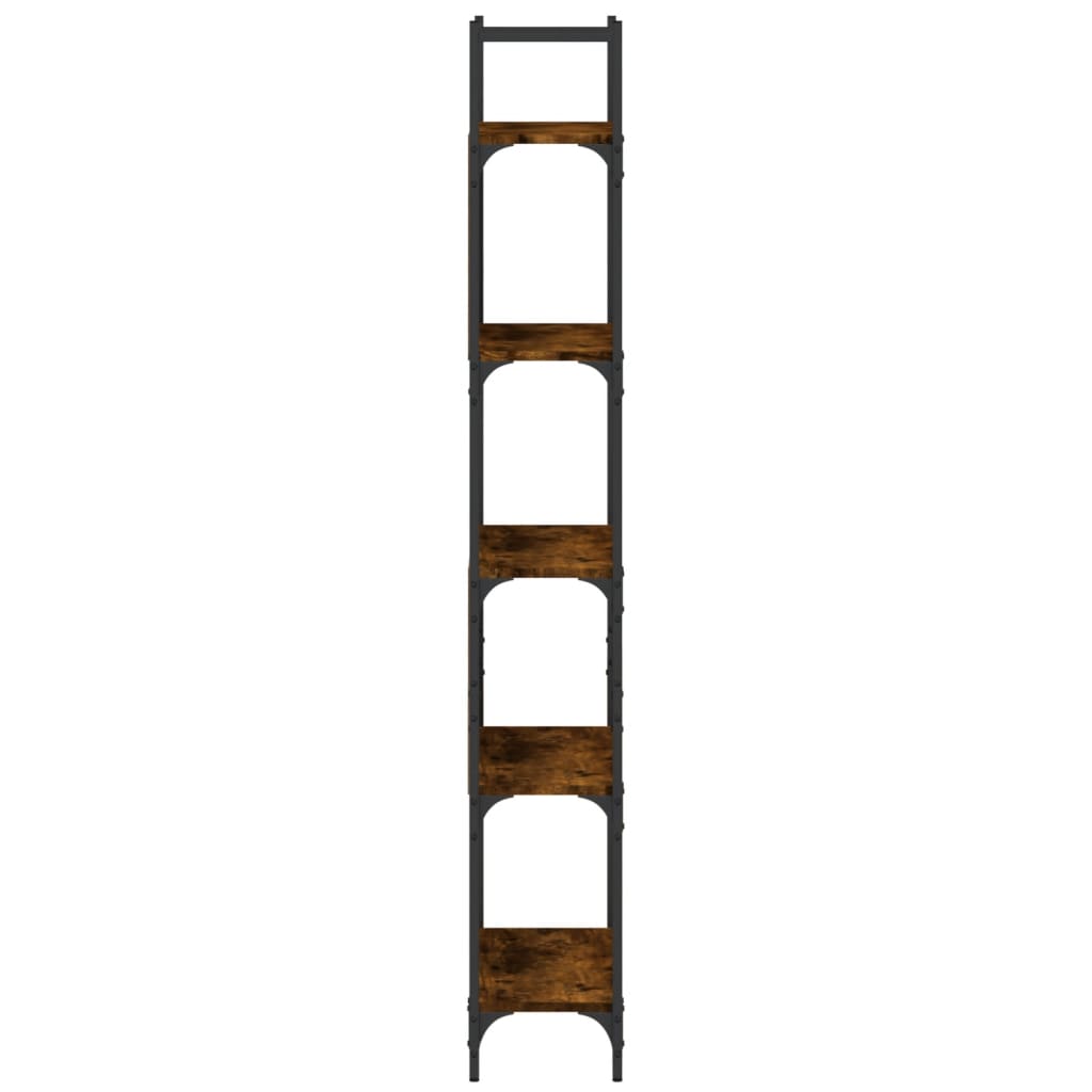 5 szintes füstös tölgy szerelt fa könyvespolc 60,5x24x166,5 cm