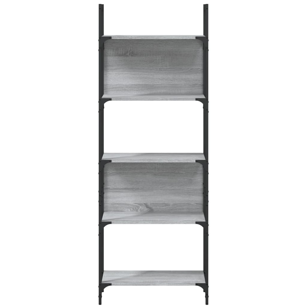 5 szintes szürke sonoma szerelt fa könyvespolc 60,5x24x166,5 cm