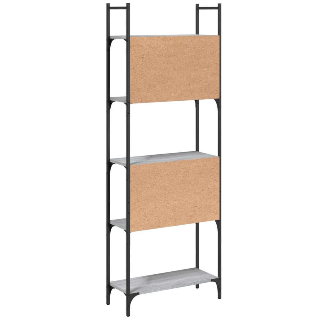 5 szintes szürke sonoma szerelt fa könyvespolc 60,5x24x166,5 cm